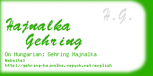 hajnalka gehring business card
